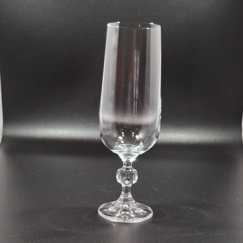 Vintage Claudia by Import Assoc Chrystal Ball Stem Goblets Champagne 6 3/4" 1pc